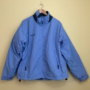 Columbia | Blue Vintage Nylon Fleece Lined Full Zip Windbreaker Jacket XL